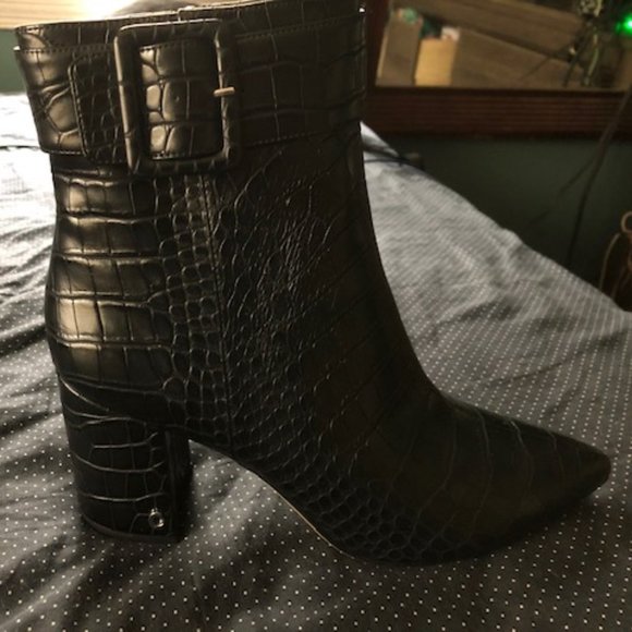 Sam Edelman Shoes - Gator embossed stack heeled booties